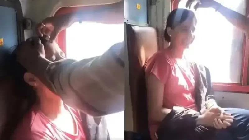 VIDEO VIRAL: "पापा नहीं मानेंगे" कहती रही लड़की, लेकिन प्रेमी ने चलती ट्रेन में भर दी मांग